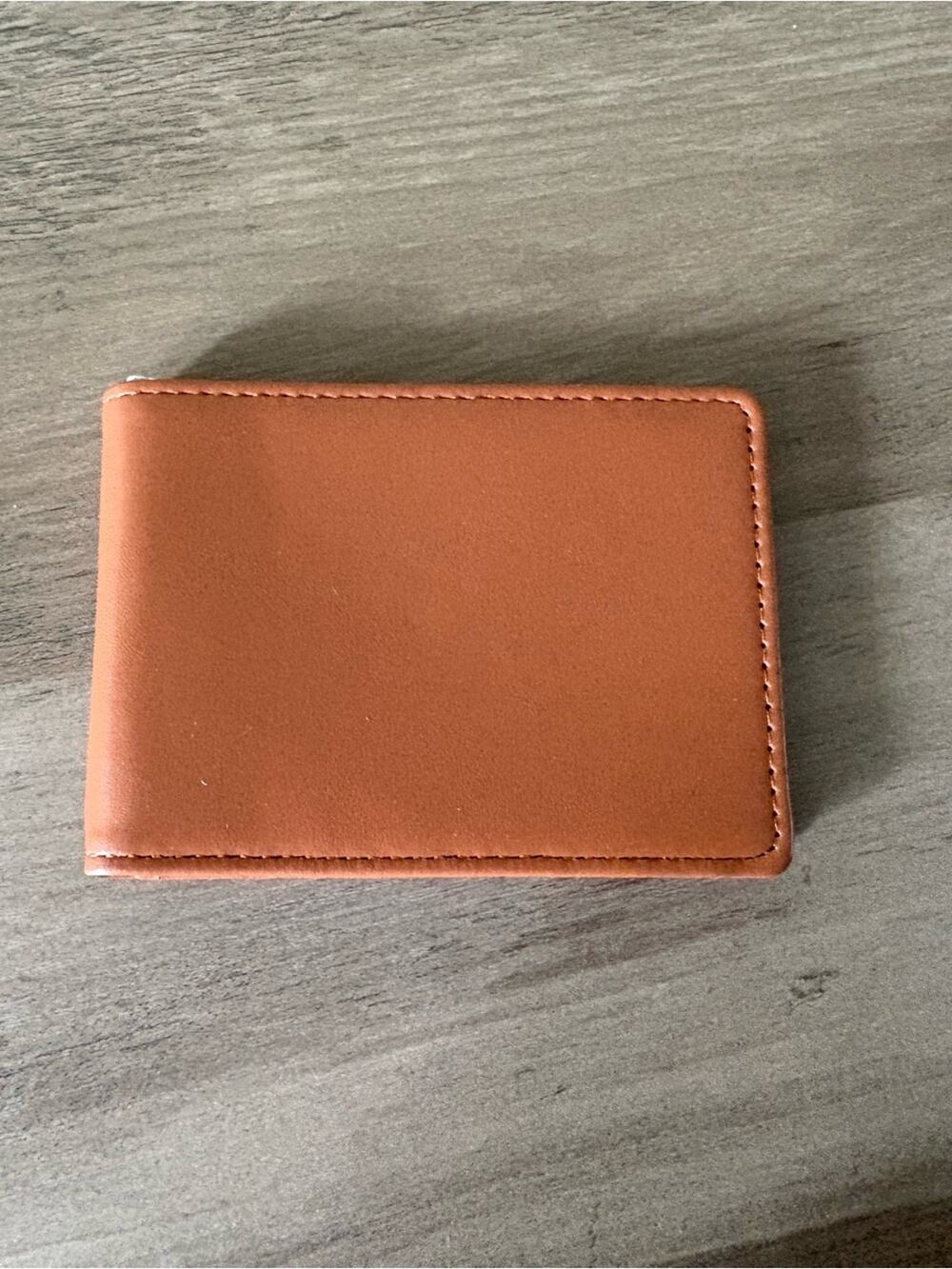 Men’s Brown Slim Minimalist Wallet Money Clip RFID Style Card Holder